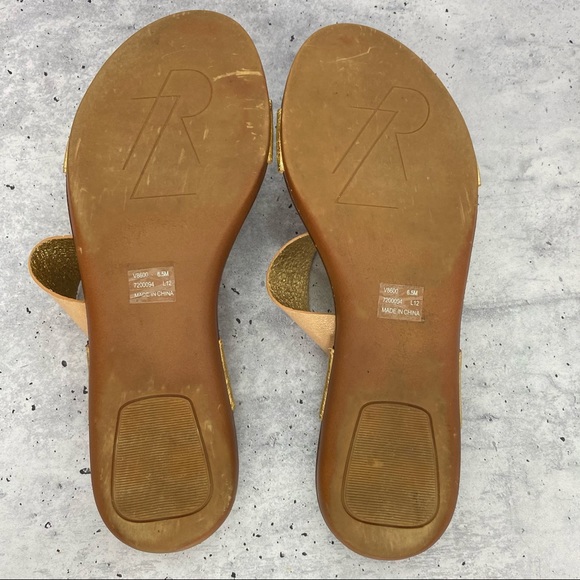 Rachel Zoe tan & gold leather strappy sandal 6.5 - Picture 12 of 12